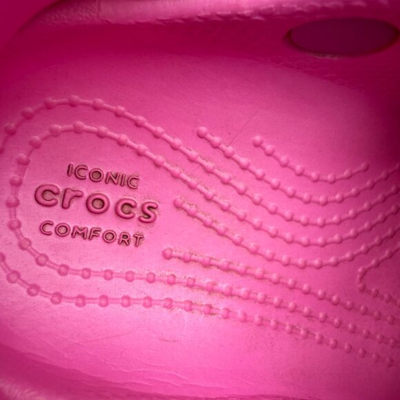 Crocs Kids Classic Clog Pink Slip-On Sandals Size C8 - Picture 4 of 9
